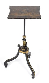 ANTIQUE CHINOISERIE LACQUERED KETTLE STAND.