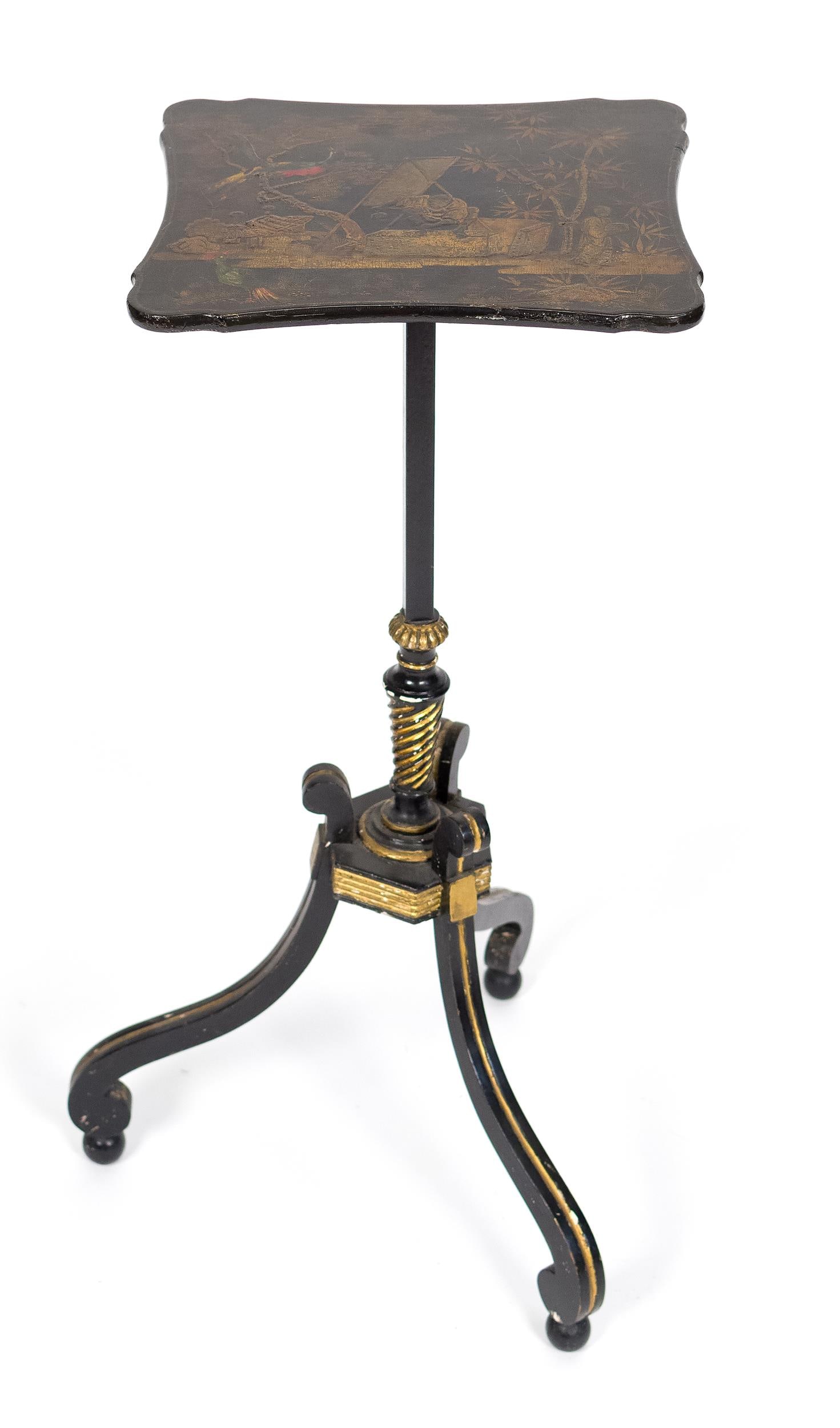ANTIQUE CHINOISERIE LACQUERED KETTLE STAND. (1 of 9)
