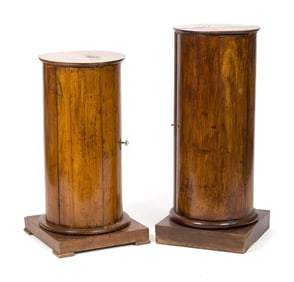 PR. 19TH C. BARREL FORM STANDS.