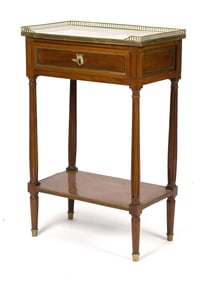 ANTIQUE FRENCH MARBLE TOP STAND.