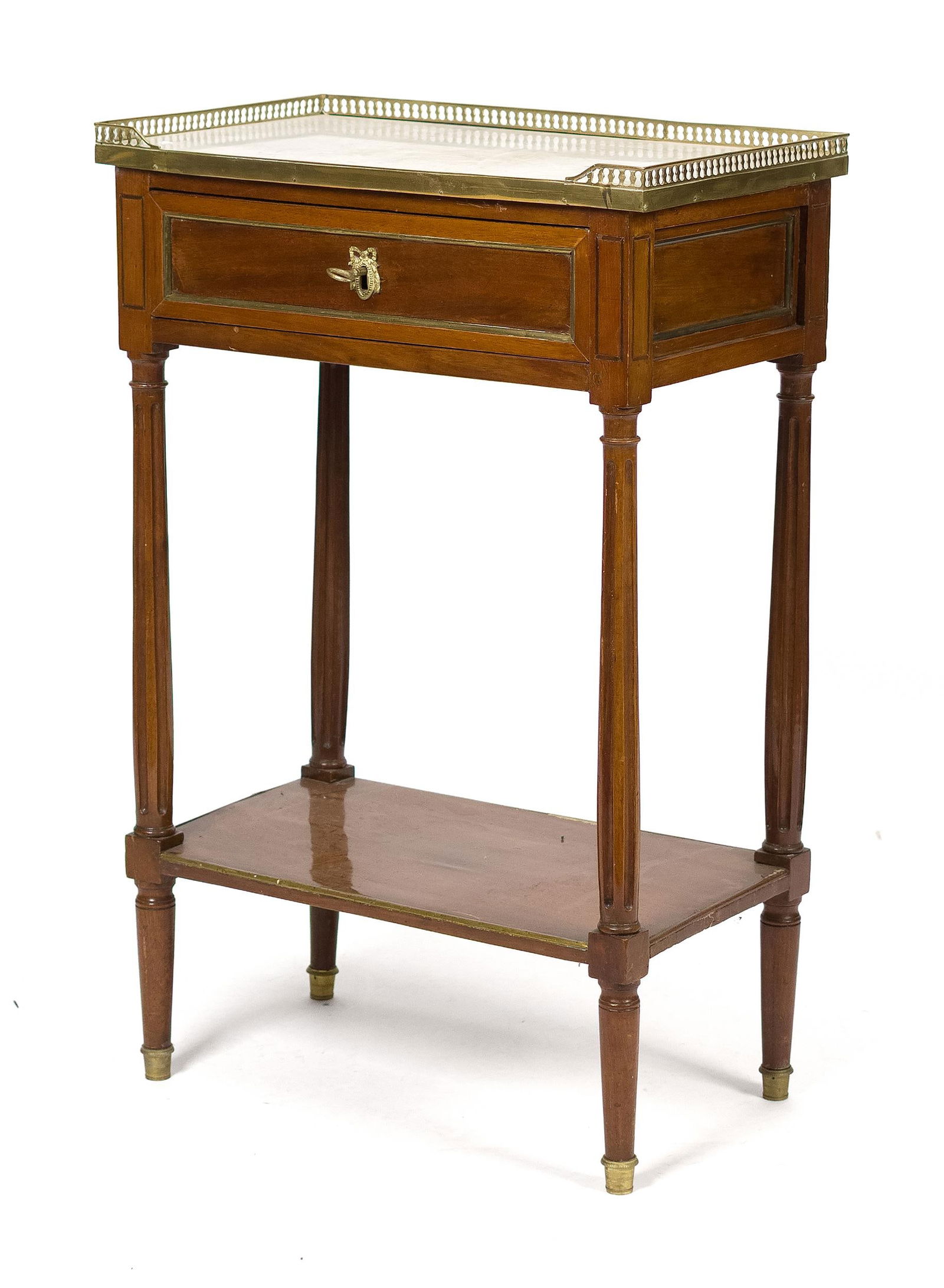 ANTIQUE FRENCH MARBLE TOP STAND. (1 of 10)