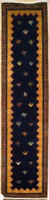 VINTAGE ORIENTAL GABBEH RUNNER.