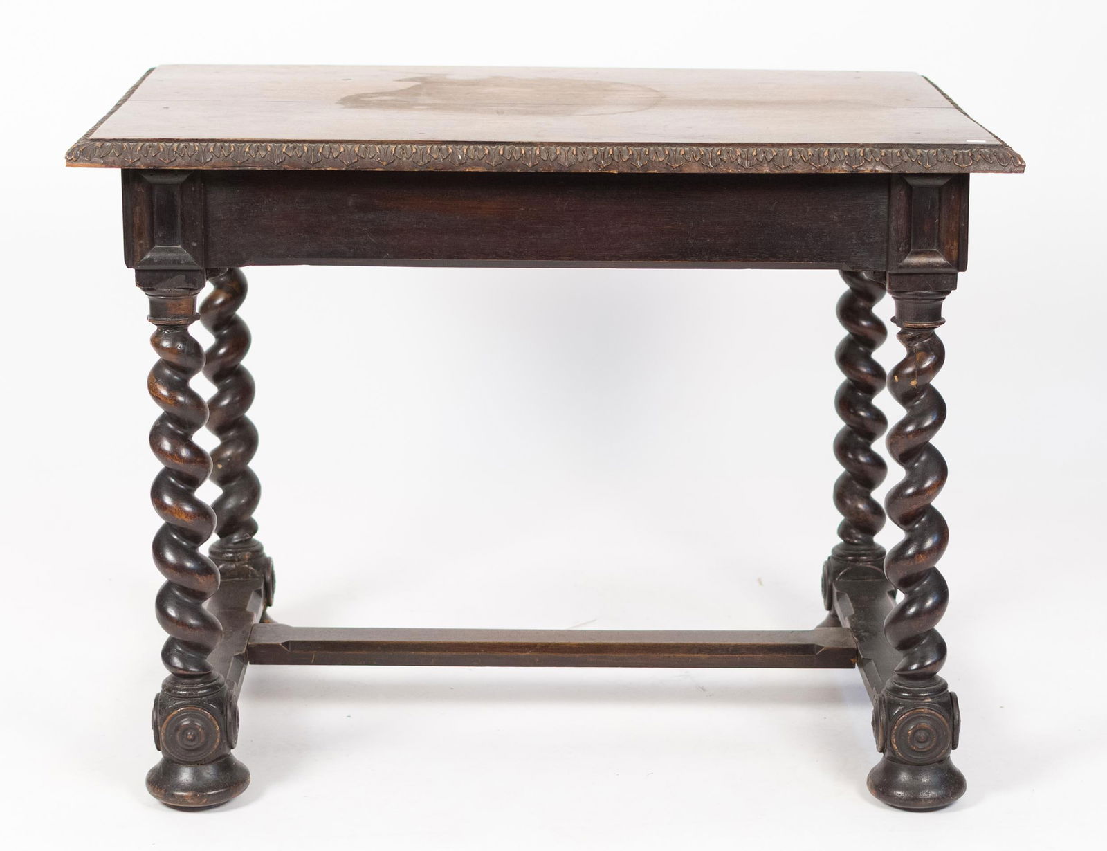 19TH C. ITALIAN WALNUT LIBRARY TABLE WITH DRAWER. - 10