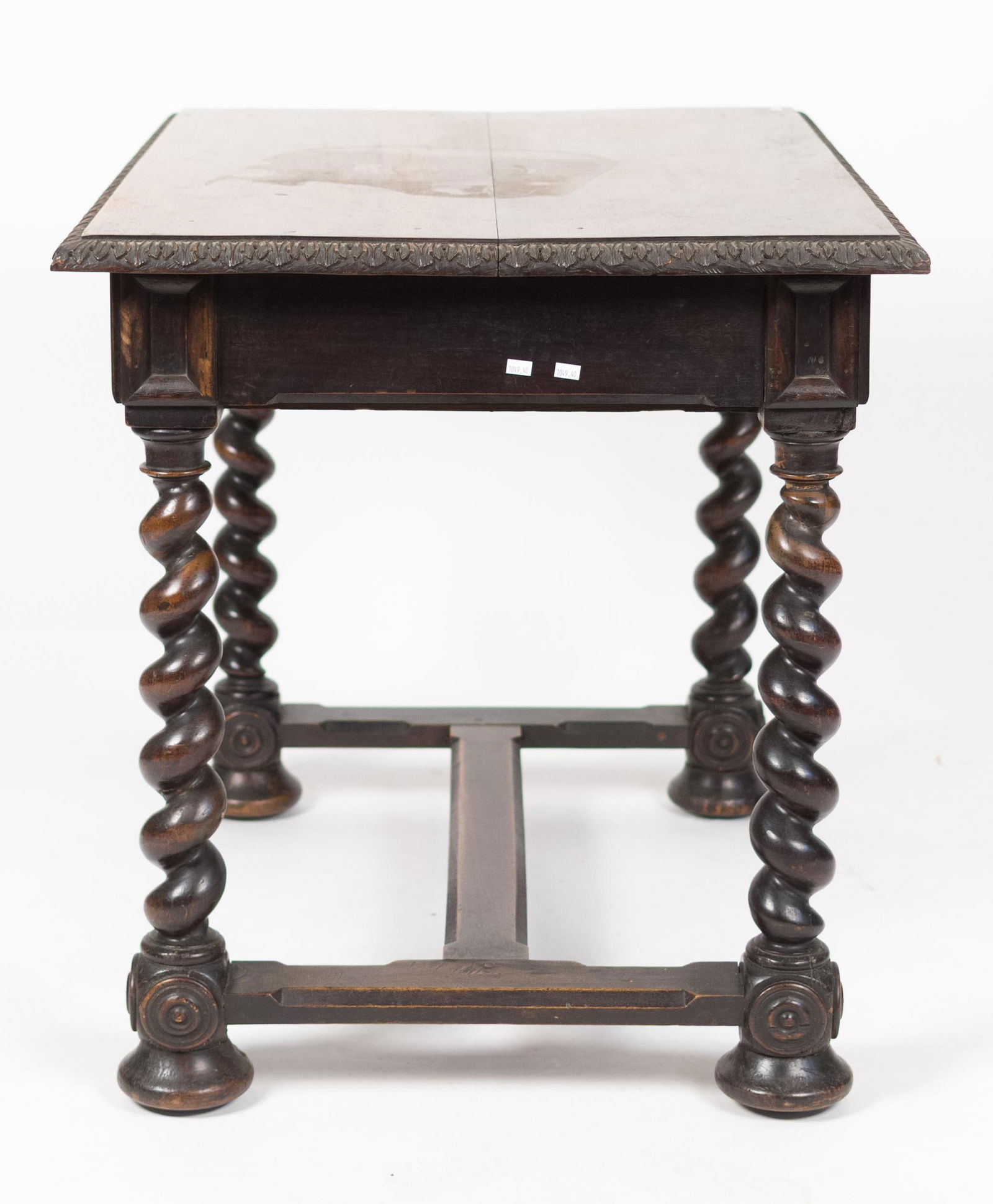 19TH C. ITALIAN WALNUT LIBRARY TABLE WITH DRAWER. - 11