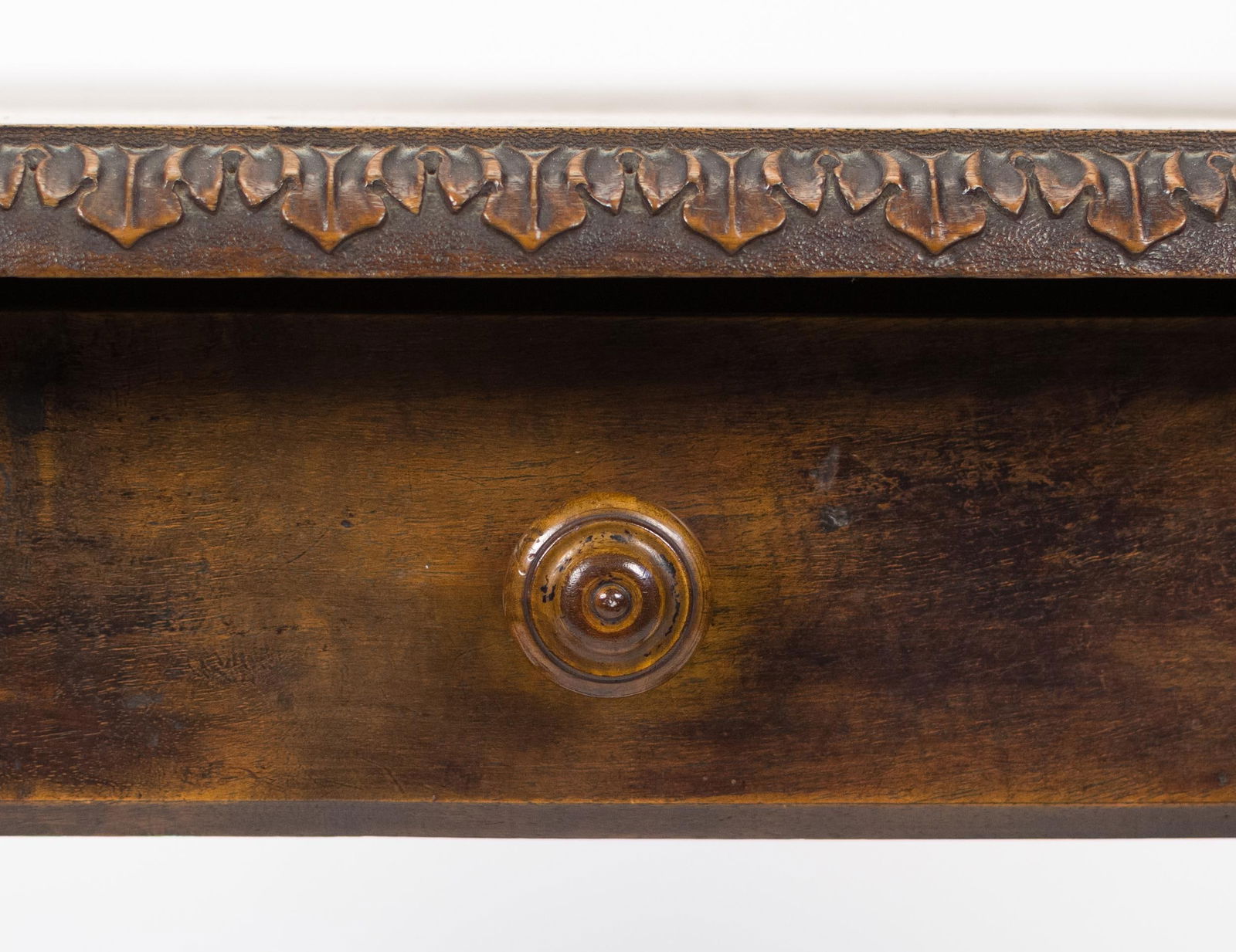 19TH C. ITALIAN WALNUT LIBRARY TABLE WITH DRAWER. - 6