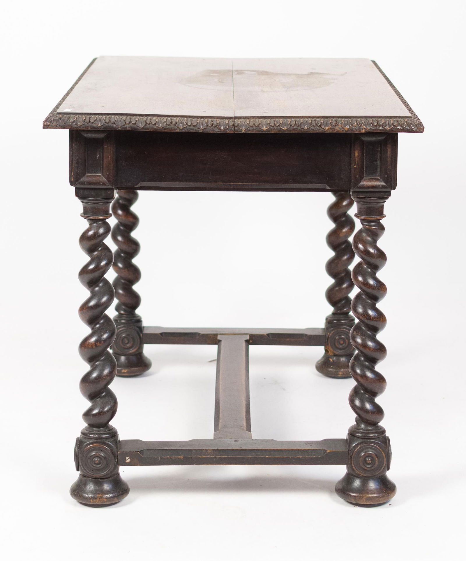 19TH C. ITALIAN WALNUT LIBRARY TABLE WITH DRAWER. - 9