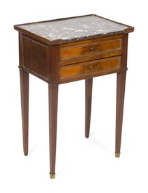 ANTIQUE FRENCH MARBLE TOP STAND.