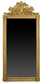 ANTIQUE GILT FRENCH WALL MIRROR.