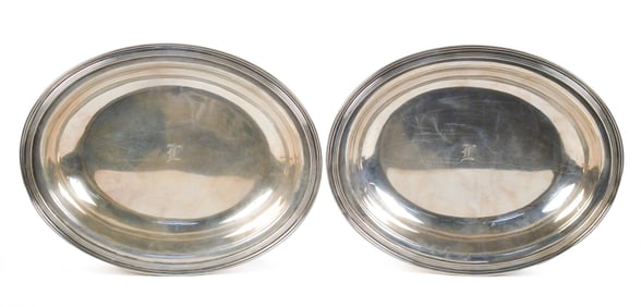 TWO TIFFANY & CO STERLING OPEN VEGETABLE DISHES.