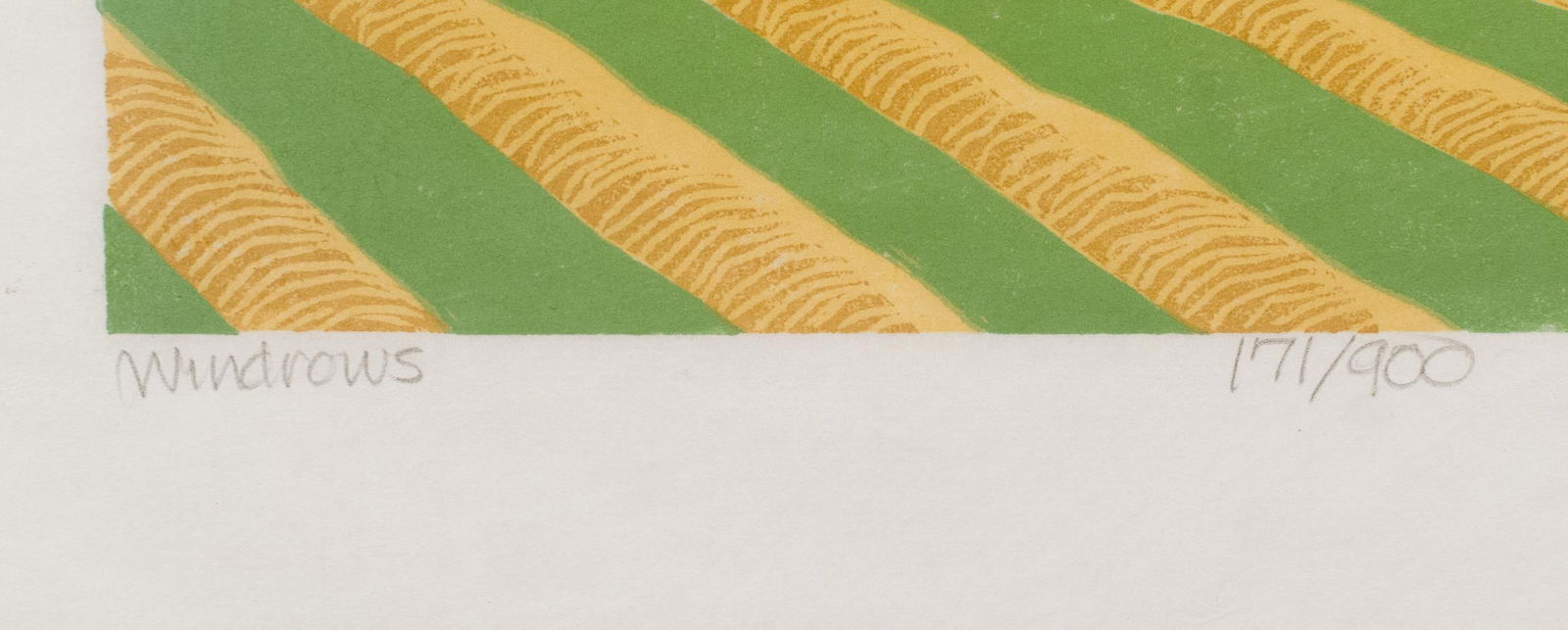 SABRA FIELD WOODBLOCK PRINT, WINDROWS. - 7