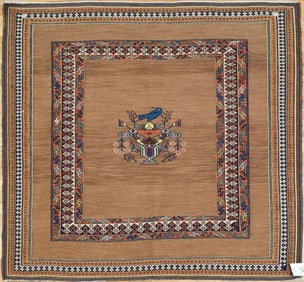 VINTAGE ORIENTAL SOFRA AREA RUG.