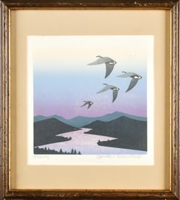 SPENCER & SABRA FIELD WOODBLOCK, FLYAWAY, 1 OF 2.