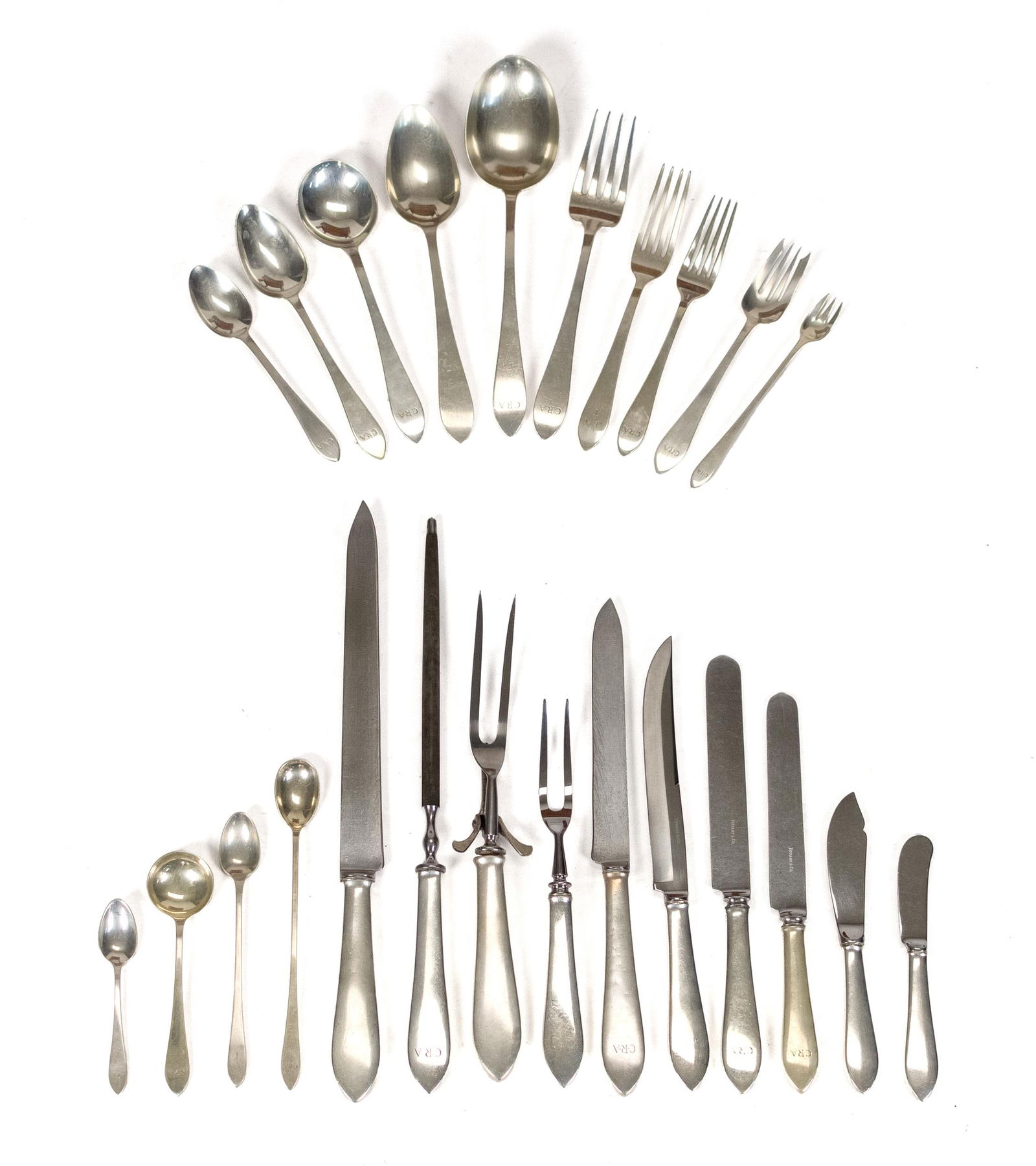 TIFFANY FANEUIL STERLING FLATWARE, SERVICE FOR 12. (1 of 9)