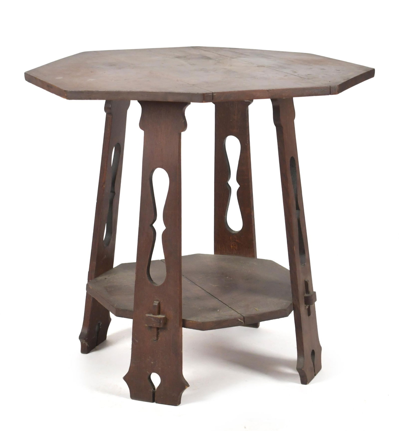 ANTIQUE ARTS & CRAFTS LAMP TABLE. (1 of 10)