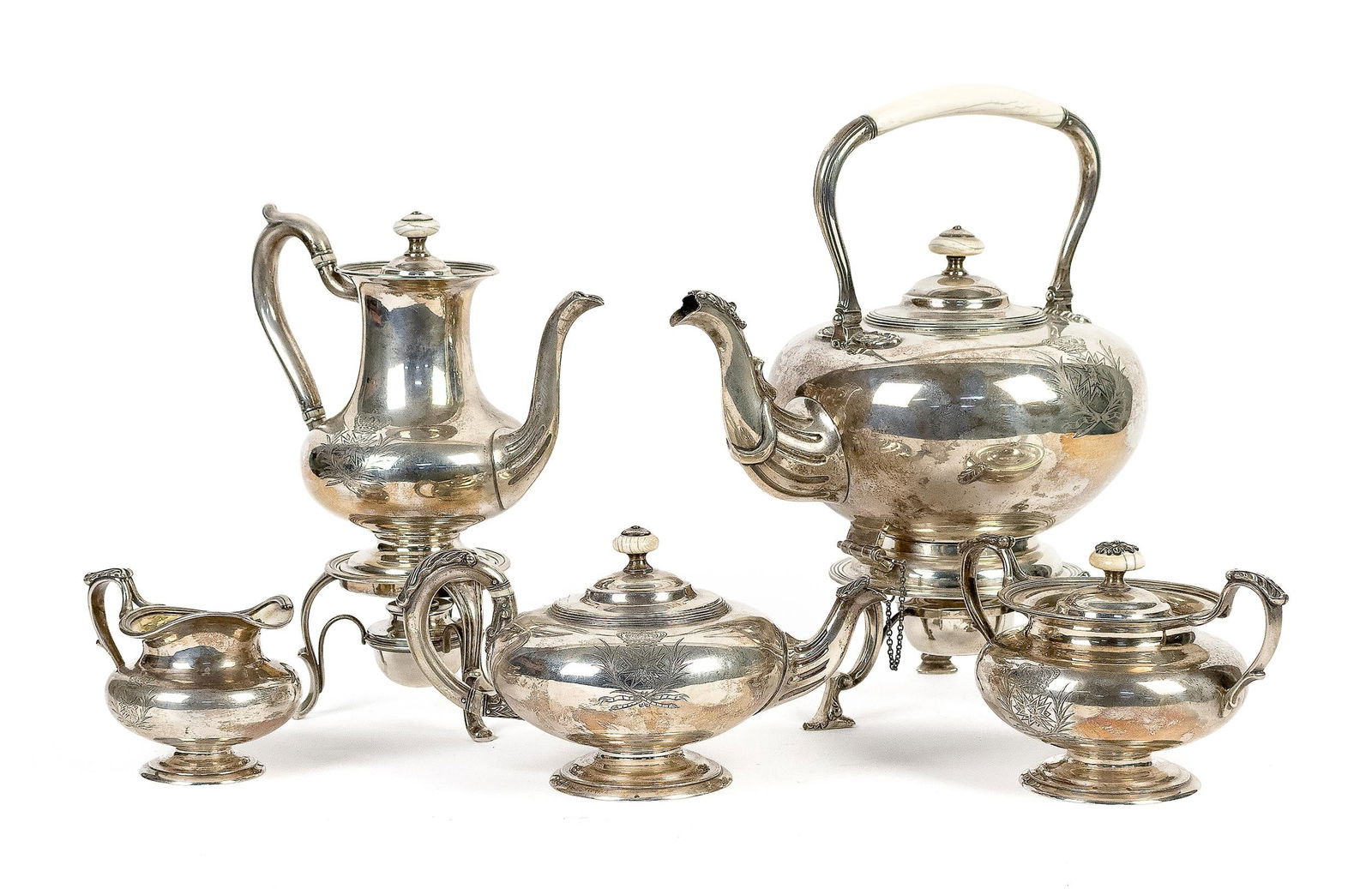 FIVE PIECES OF ANTIQUE RUSSIAN SILVER. (1 of 13)