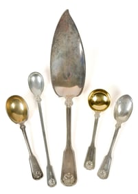 TIFFANY & CO. THREAD AND SHELL STERLING FLATWARE.