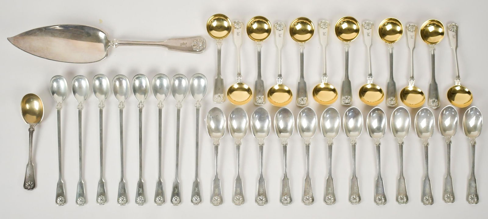 TIFFANY & CO. THREAD AND SHELL STERLING FLATWARE. - 4