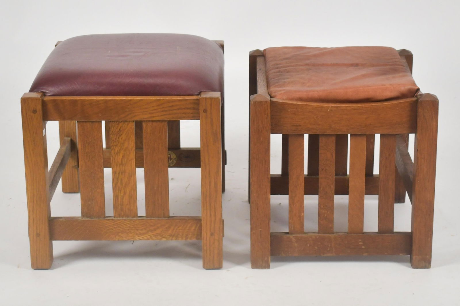 TWO ARTS & CRAFTS OTTOMANS. - 7