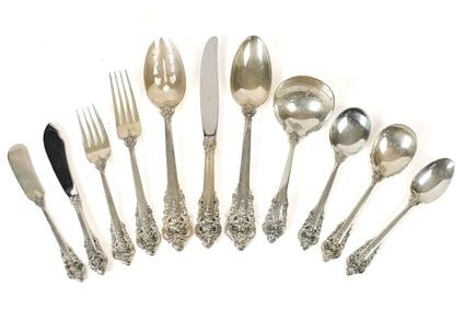 WALLACE GRANDE BAROQUE STERLING, SERVICE FOR 8.
