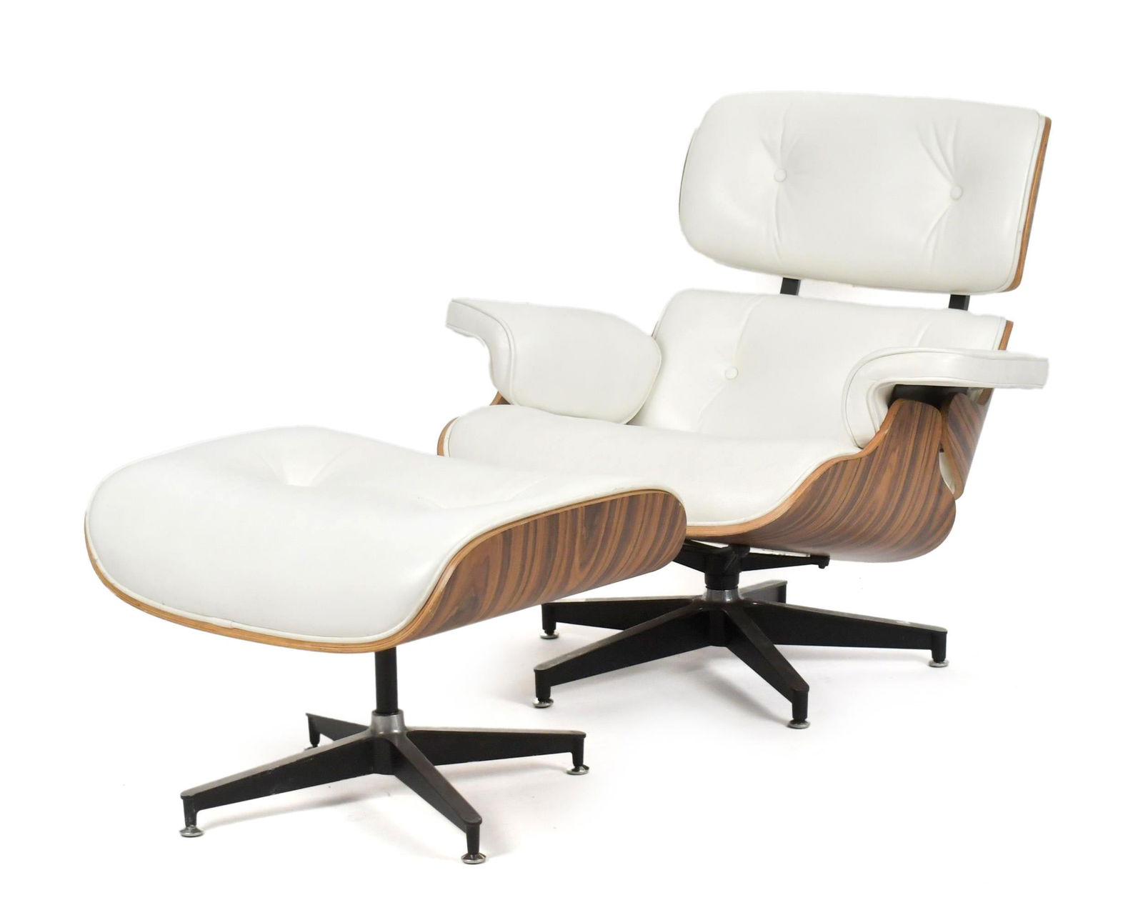 CONTEMPORARY EAMES STYLE LOUNGE CHAIR AND OTTOMAN. (1 of 12)
