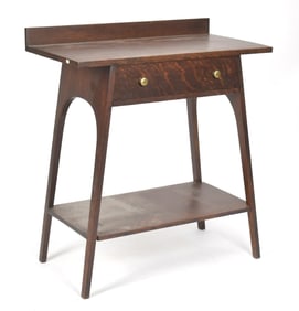 ANTIQUE ARTS & CRAFTS OAK SINGLE DRAWER TABLE/DESK.