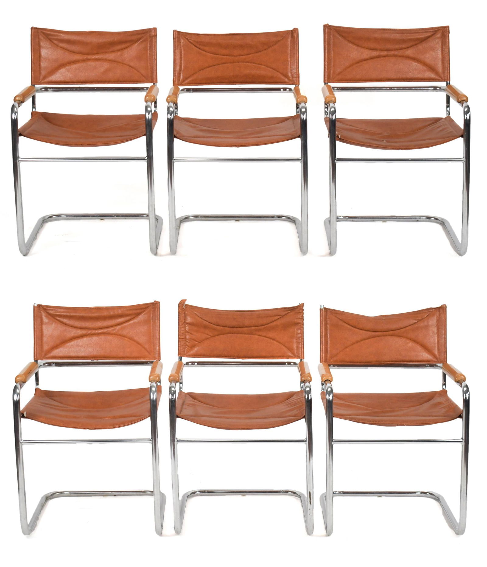 SIX VINTAGE CANTILEVER DINING CHAIRS. (1 of 20)