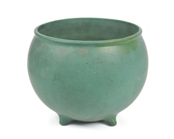 ANTIQUE GREEN MATTE GLAZE JARDINIERE.