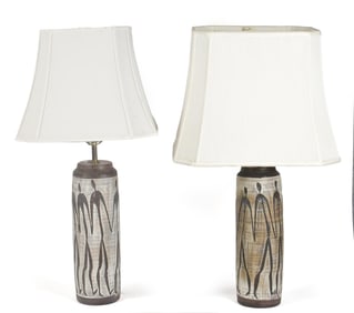 PR. NANCY WICKHAM POTTERY TABLE LAMPS.