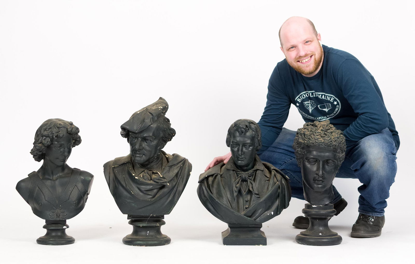FOUR ANTIQUE PLASTER BUSTS. - 11