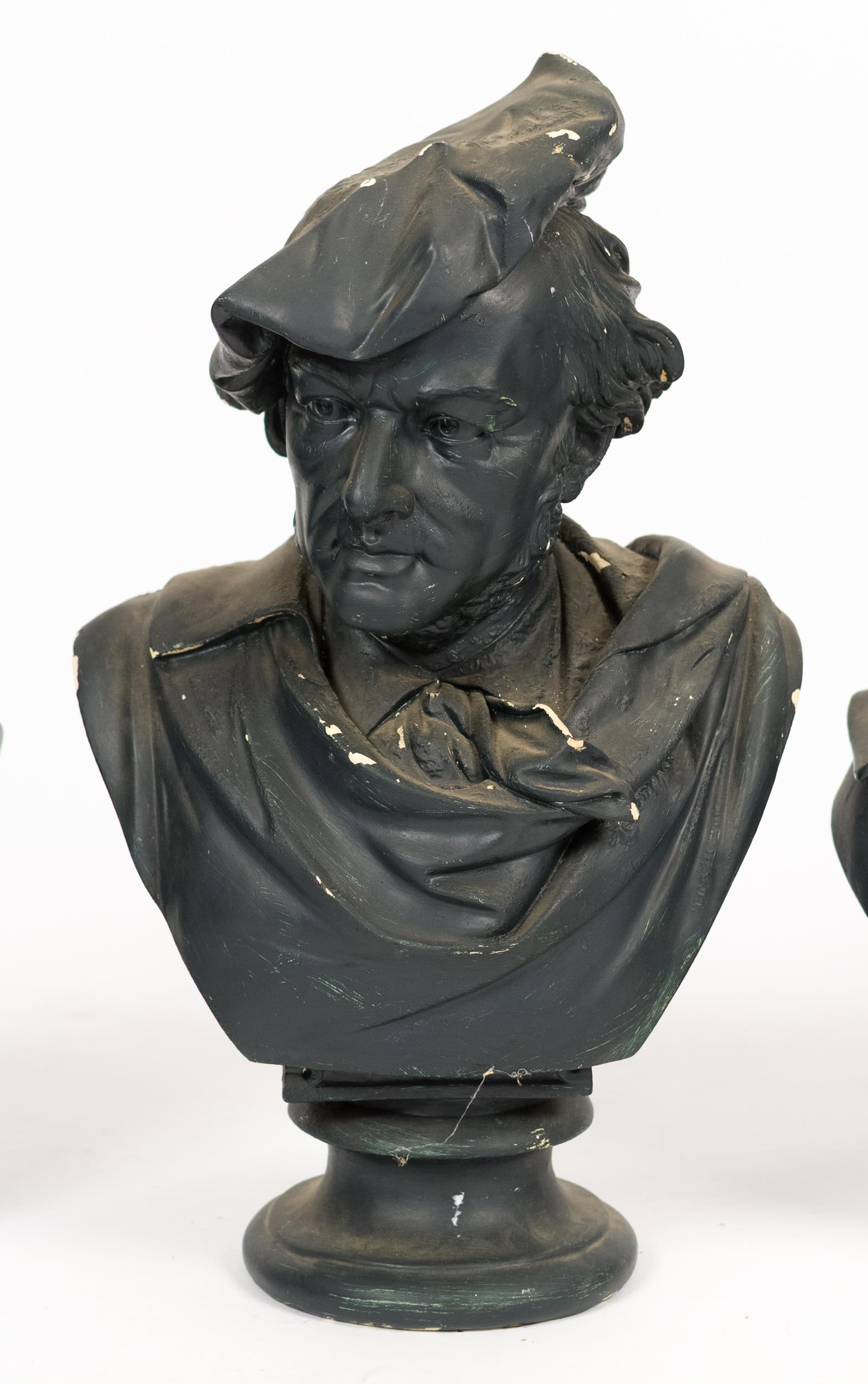 FOUR ANTIQUE PLASTER BUSTS. - 3