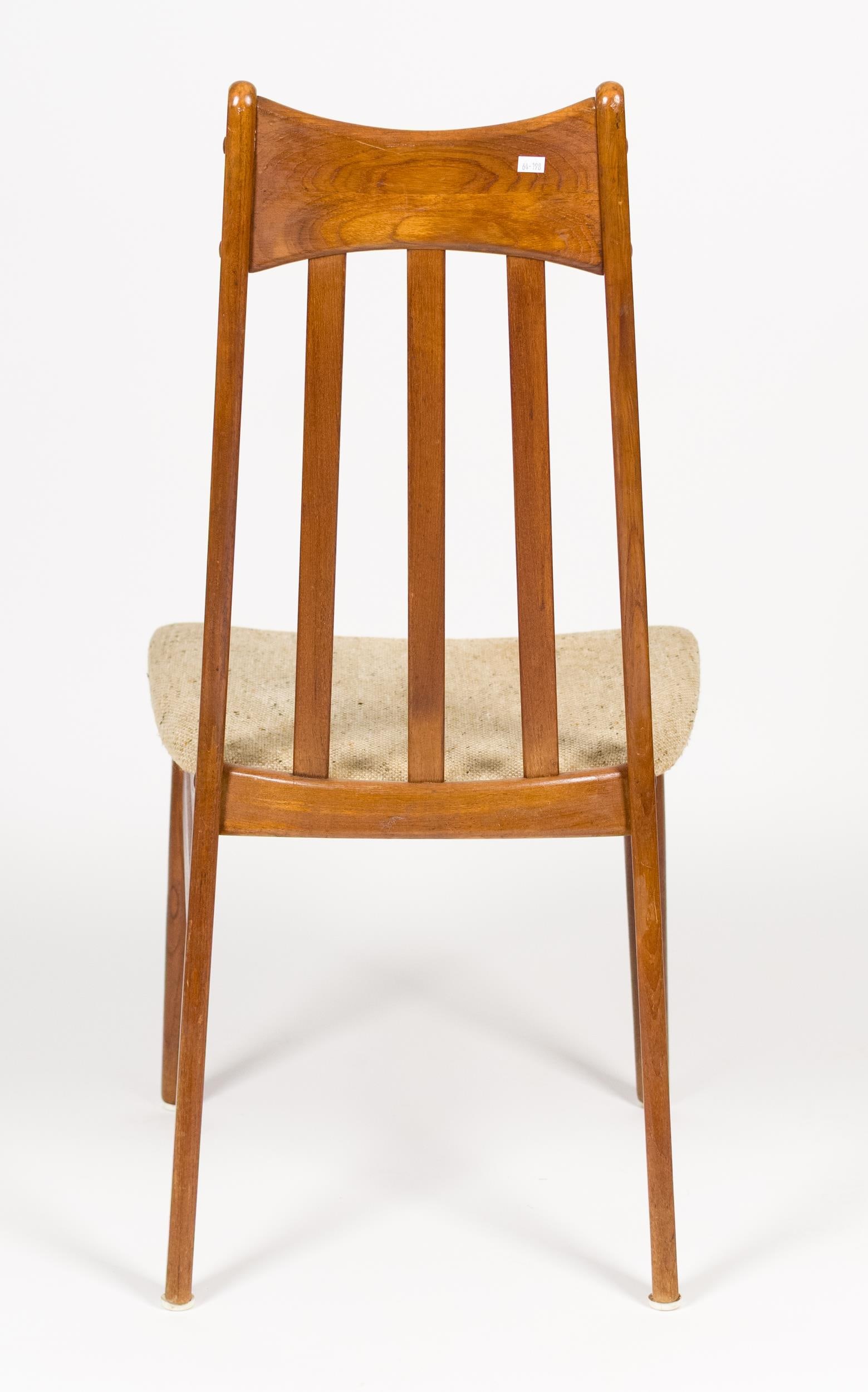 SIX VINTAGE DANISH TEAK DINING CHAIRS - 8