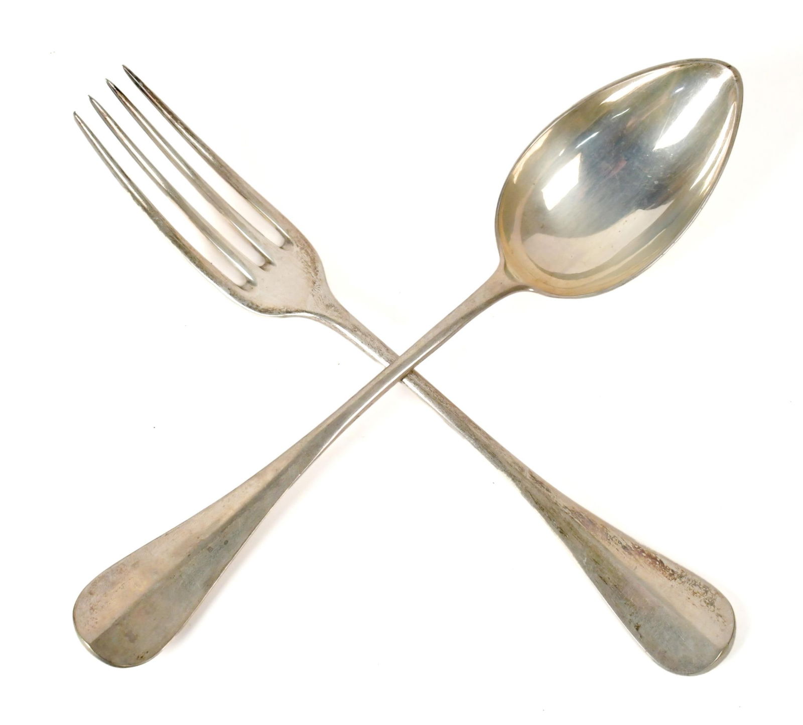 ANTIQUE 800 MARKED SILVER FLATWARE, 10PCS.: Antique European ‘800’ marked silver flatware, including; 5 forks 8.5”L and 5 large spoons 8.75”L. 23.5 oz t.