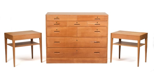 VINTAGE DANISH OAK FURNISHINGS, 3PCS.