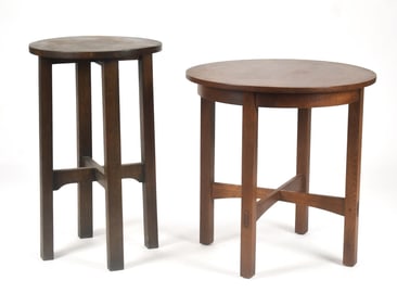 20TH C. STICKLEY ARTS & CRAFTS LAMP TABLE AND OTHER.