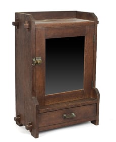ANTIQUE ARTS & CRAFTS MEDICINE CABINET.