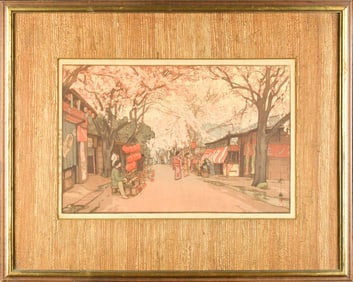 HIROSHI YOSHIDA WOODBLOCK, AVENUE OF CHERRY TREES.