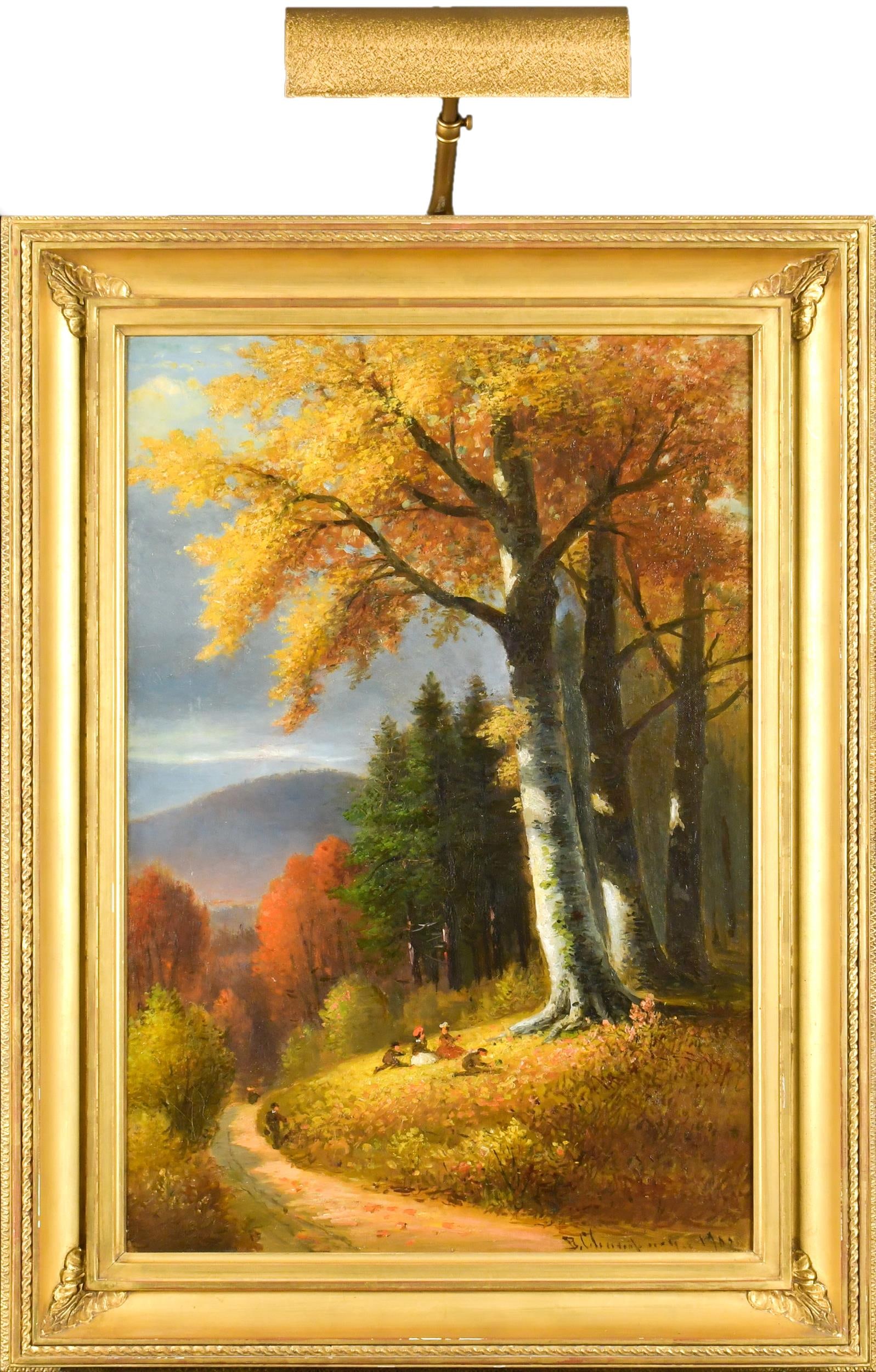 BENJAMIN CHAMPNEY OIL ON CANVAS, AUTUMN LANDSCAPE. (1 of 10)