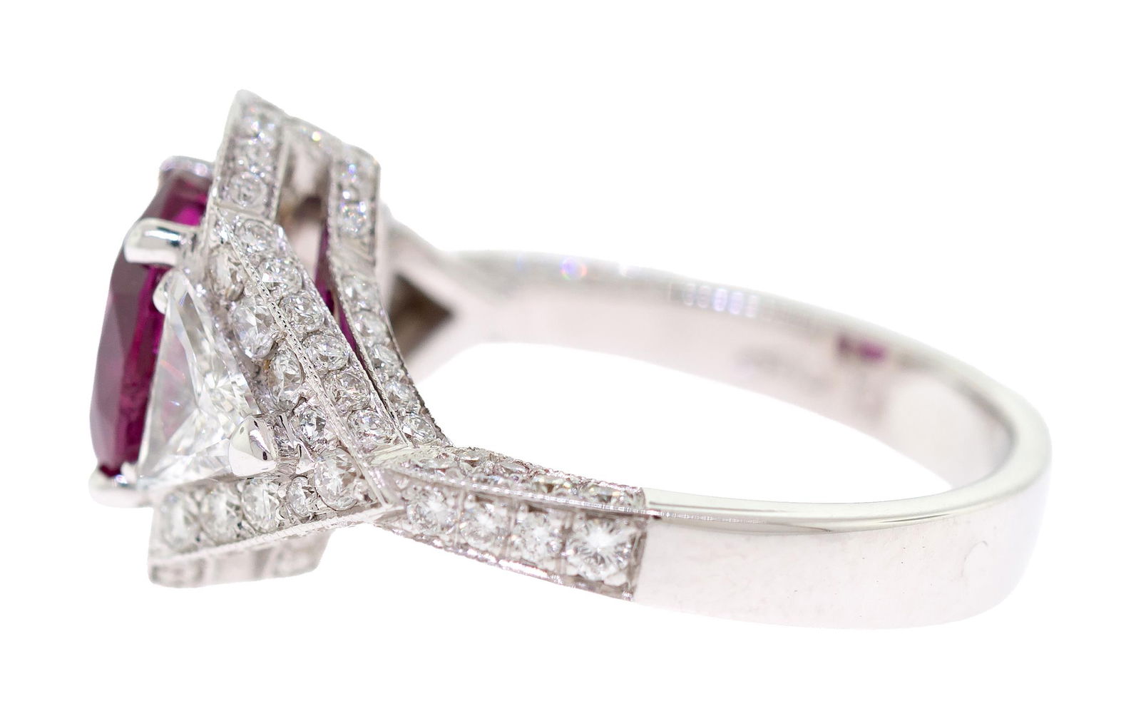 2.75 CT. NATURAL BURMA RUBY & DIAMOND RING. - 5