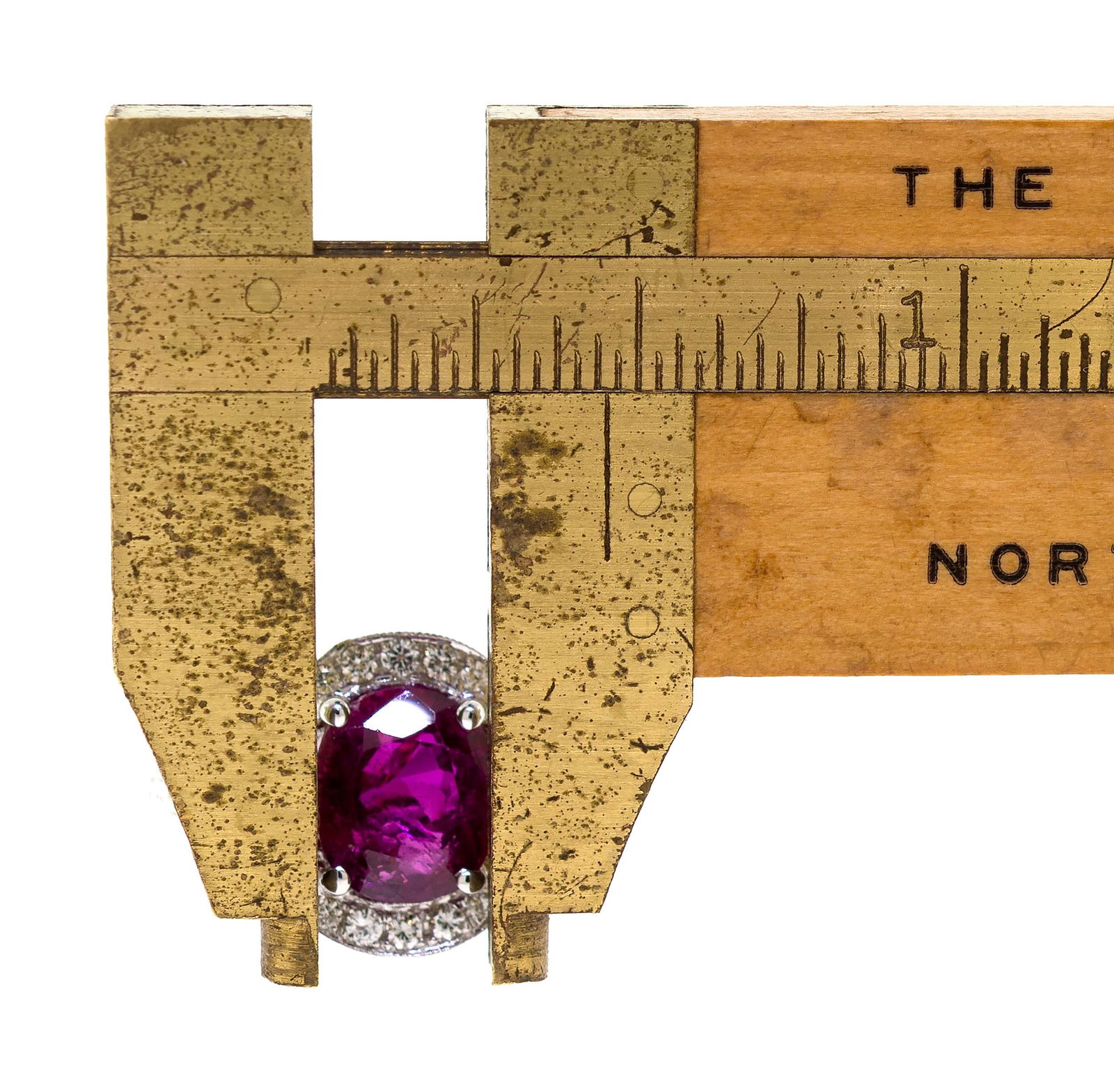 2.75 CT. NATURAL BURMA RUBY & DIAMOND RING. - 8