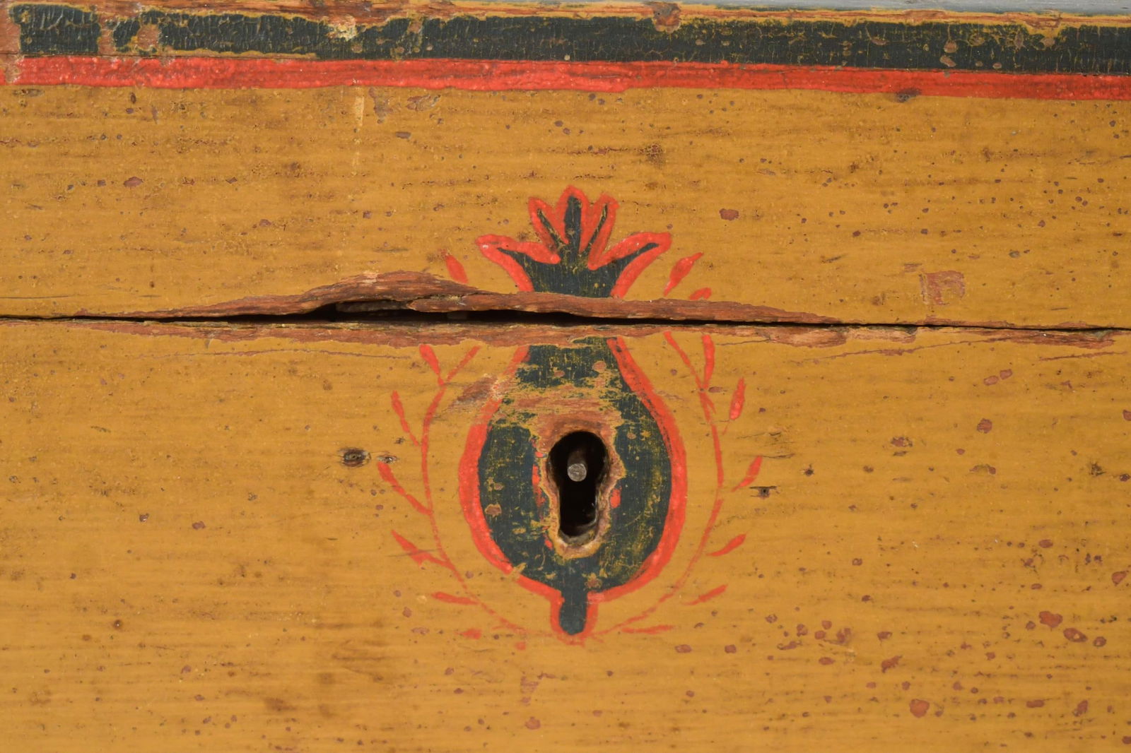 TWO 18TH C. PAINT DECORATED DOME TOP BOXES. - 2