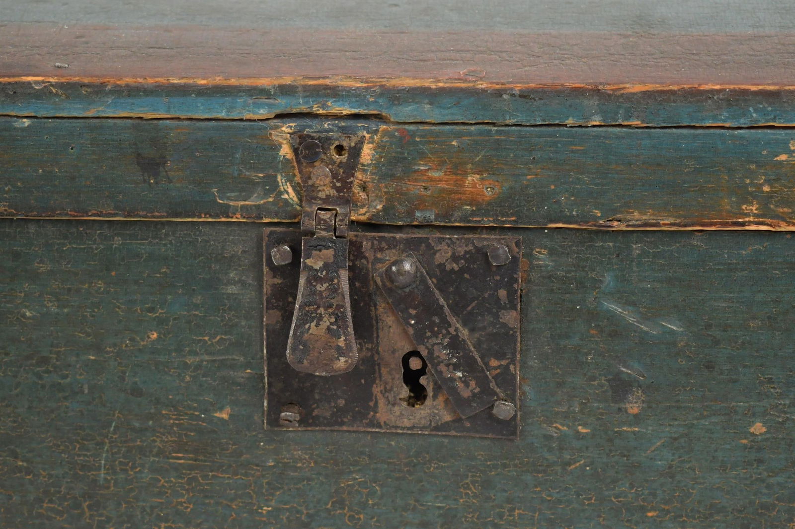 TWO 18TH C. PAINT DECORATED DOME TOP BOXES. - 3