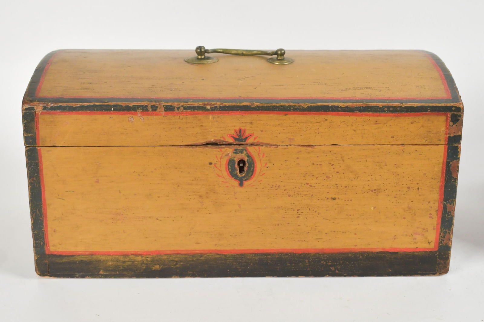 TWO 18TH C. PAINT DECORATED DOME TOP BOXES. - 7
