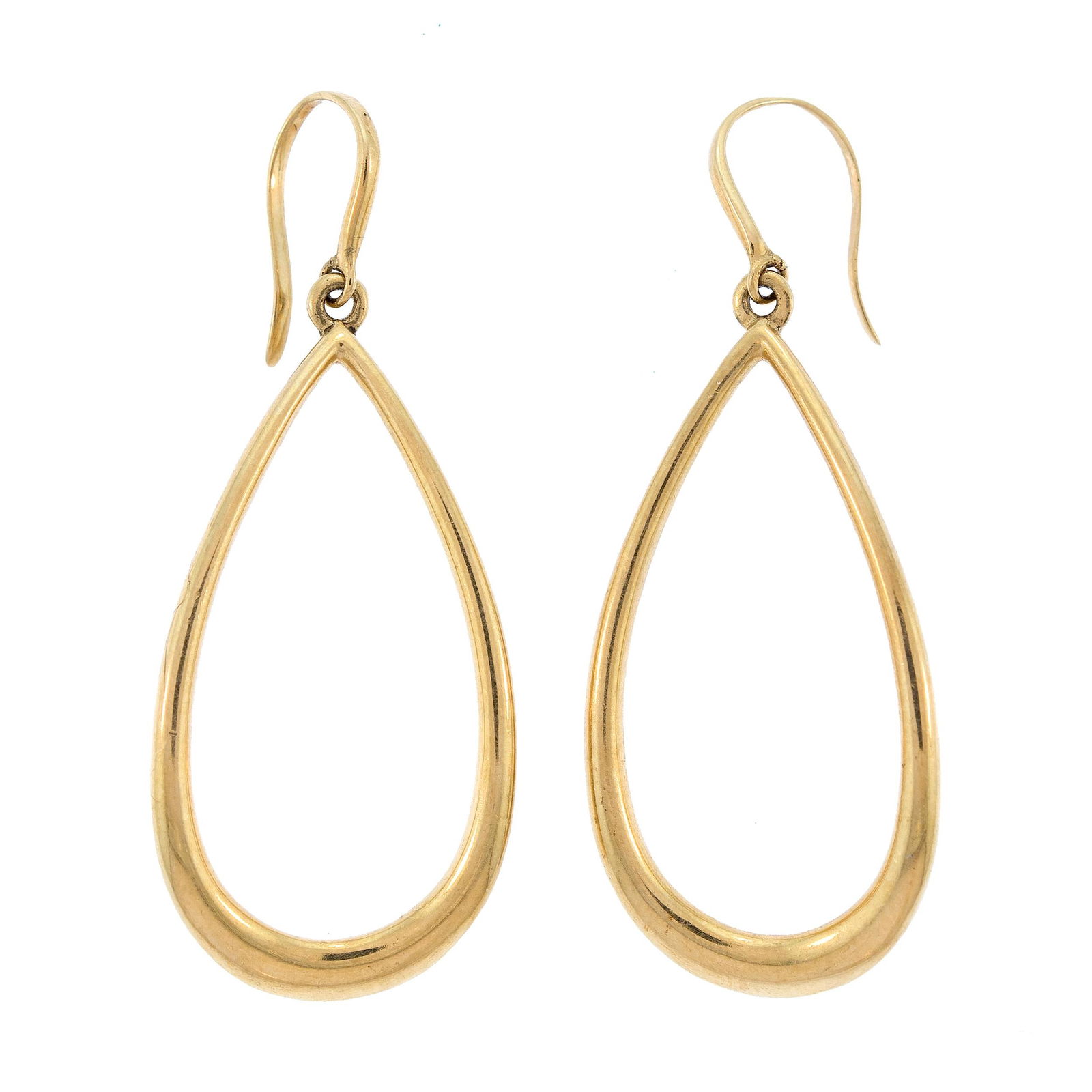 TIFFANY & CO. 18K GOLD TEARDROP SHAPED EARRINGS. (1 of 1)