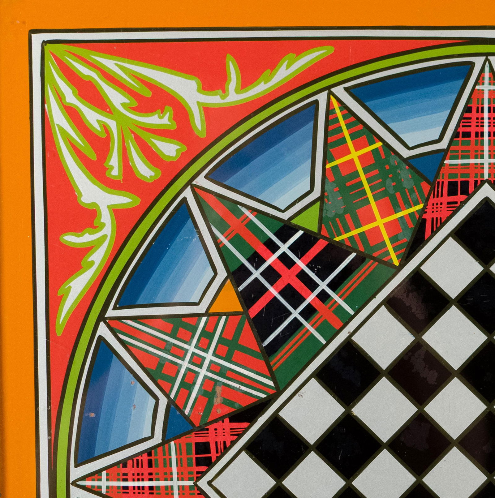 TWO ANTIQUE REVERSE PAINTED GAME BOARDS. - 12