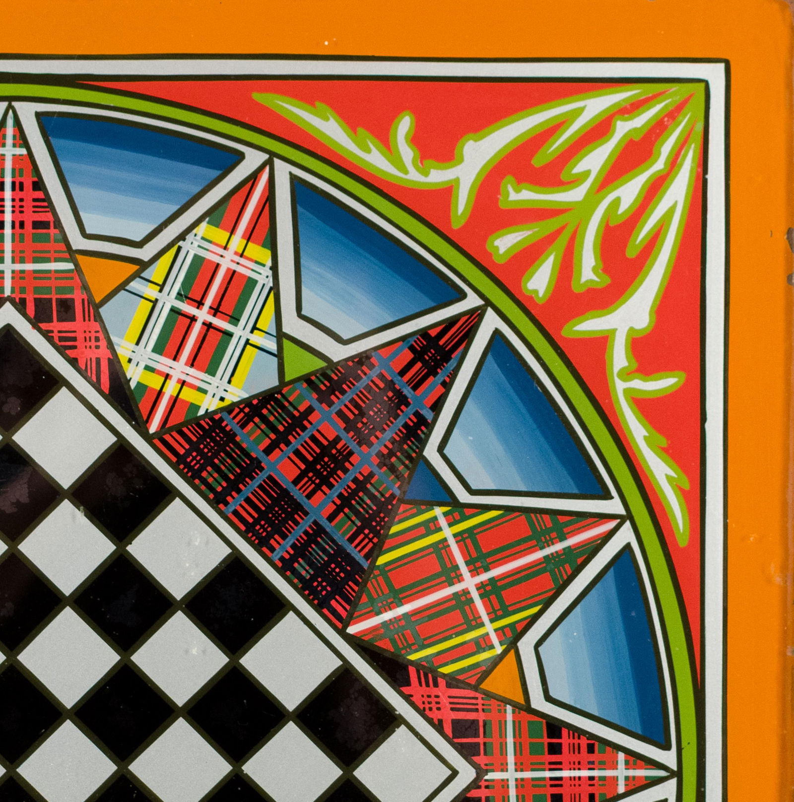 TWO ANTIQUE REVERSE PAINTED GAME BOARDS. - 13