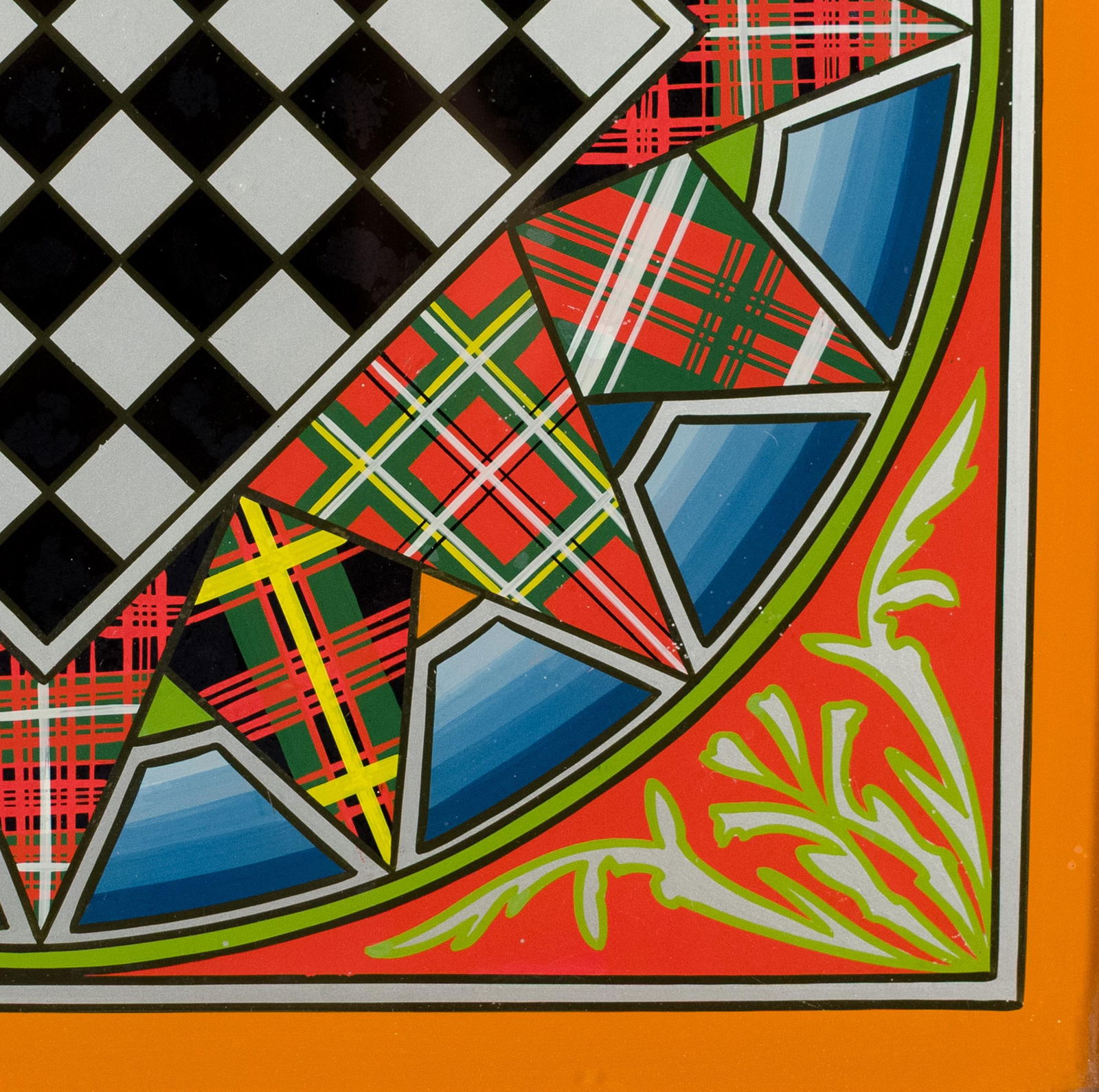 TWO ANTIQUE REVERSE PAINTED GAME BOARDS. - 15