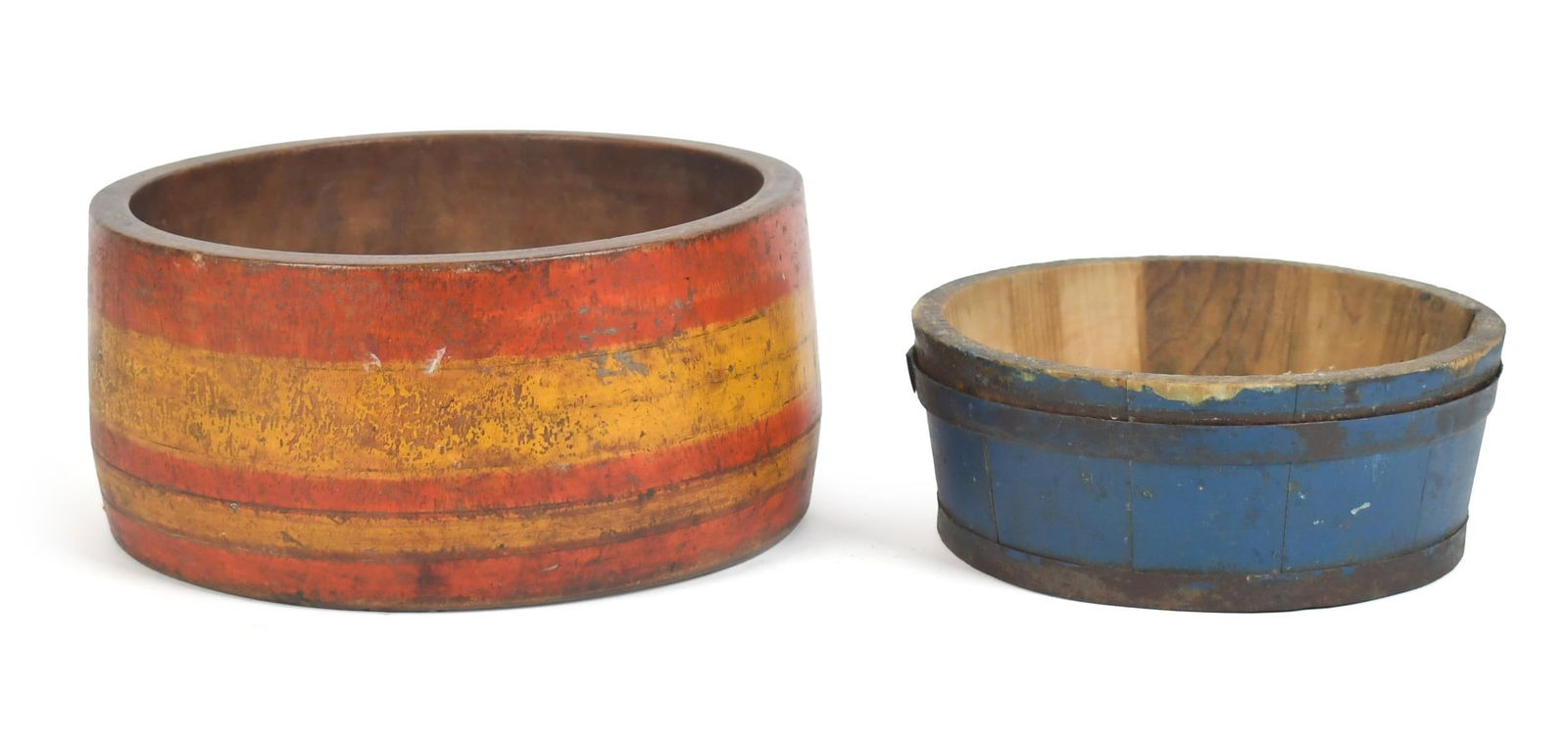 TWO 19TH C. PAINTED BUCKETS/BOWLS. (1 of 8)