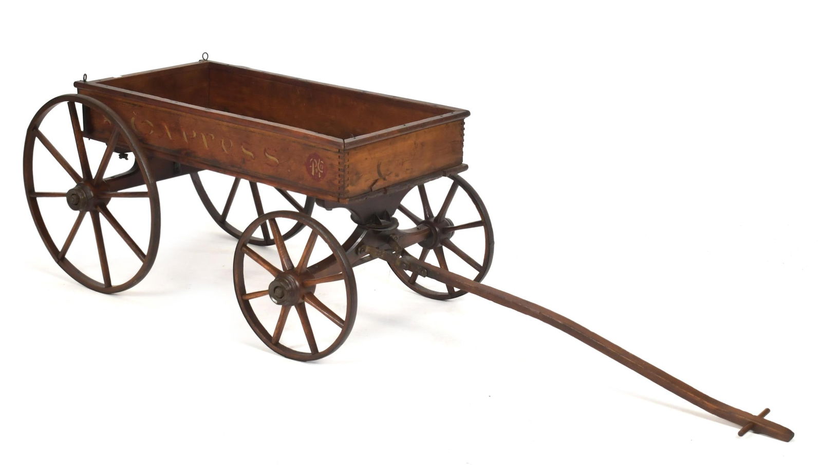 ANTIQUE PAINTED EXPRESS WAGON. (1 of 1)