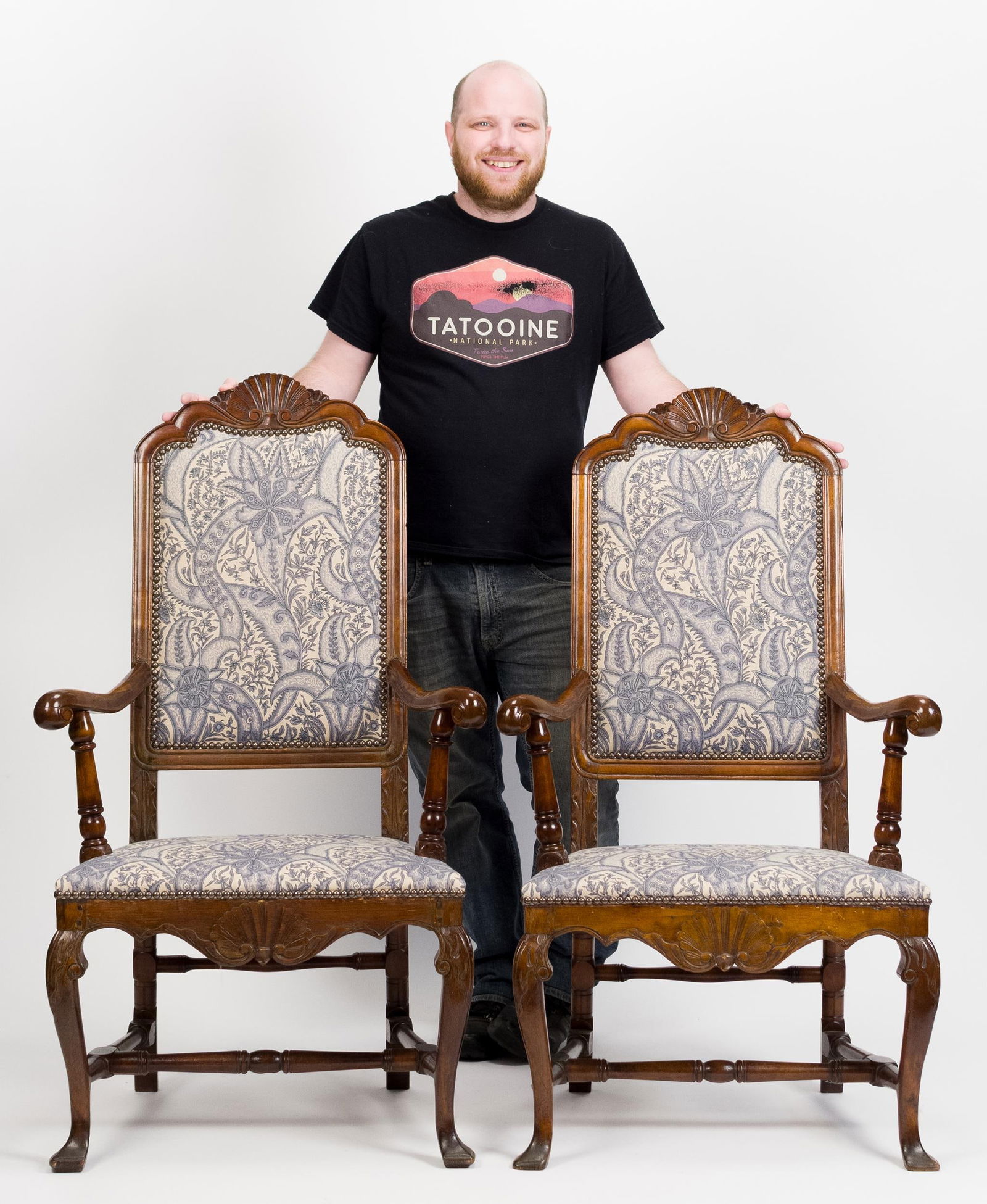 PAIR 18TH C. ARMCHAIRS. - 10