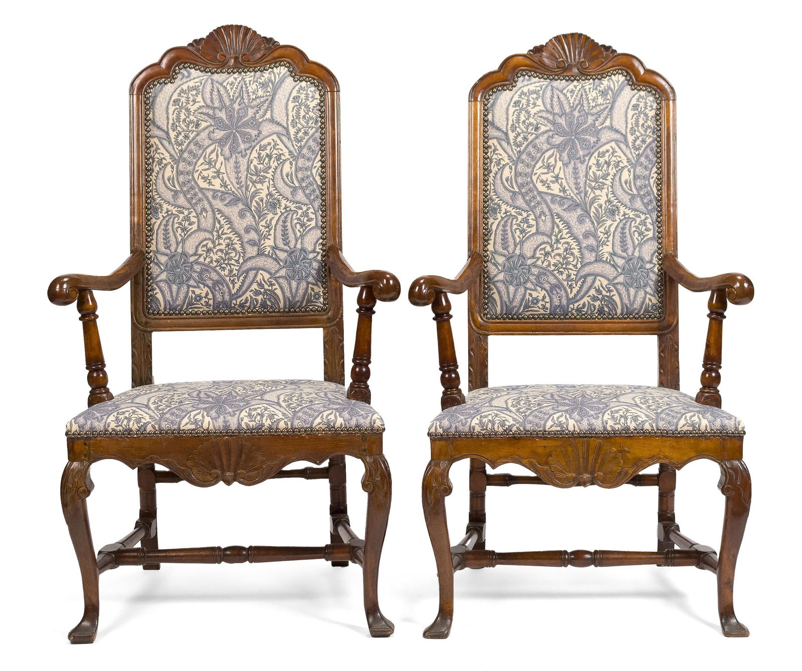 PAIR 18TH C. ARMCHAIRS. (1 of 15)